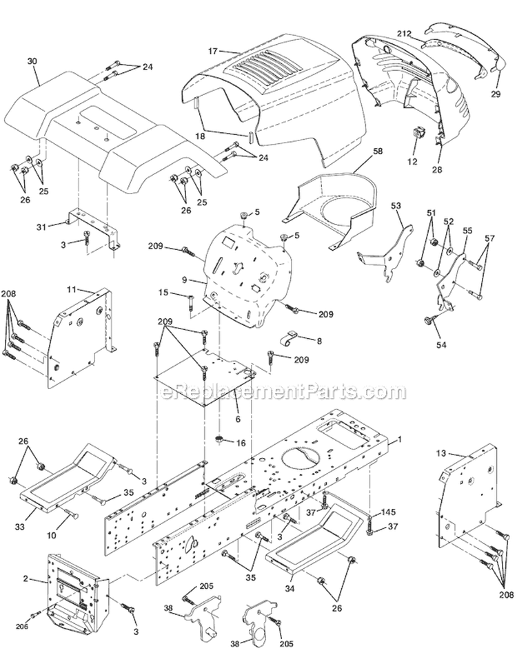 Page B Diagram and Parts List for WE1538B  Weed Eater Lawn Tractor